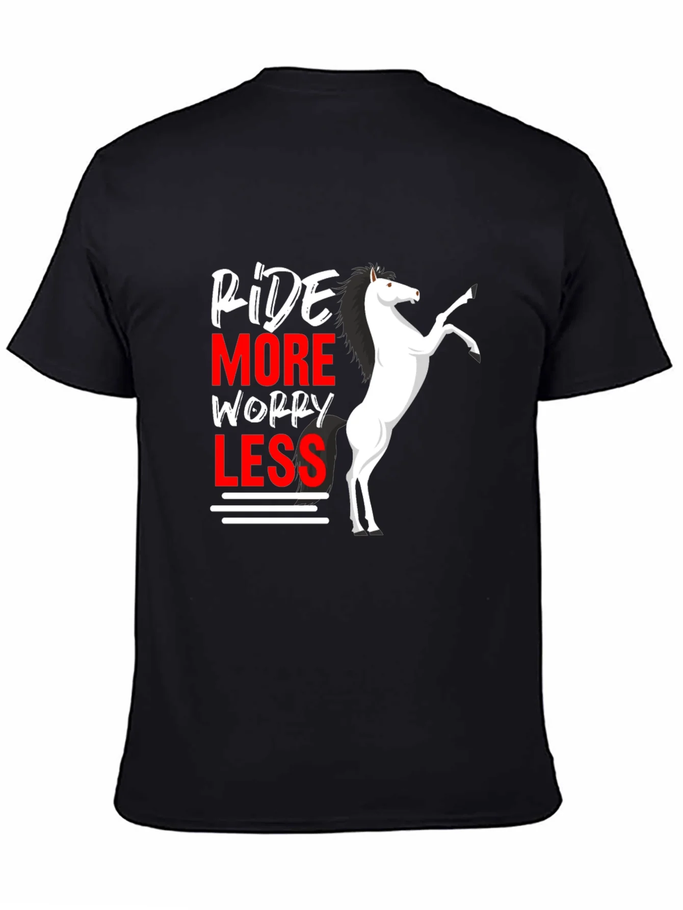 Ride More Worry Less Horse Graphic T-Shirt