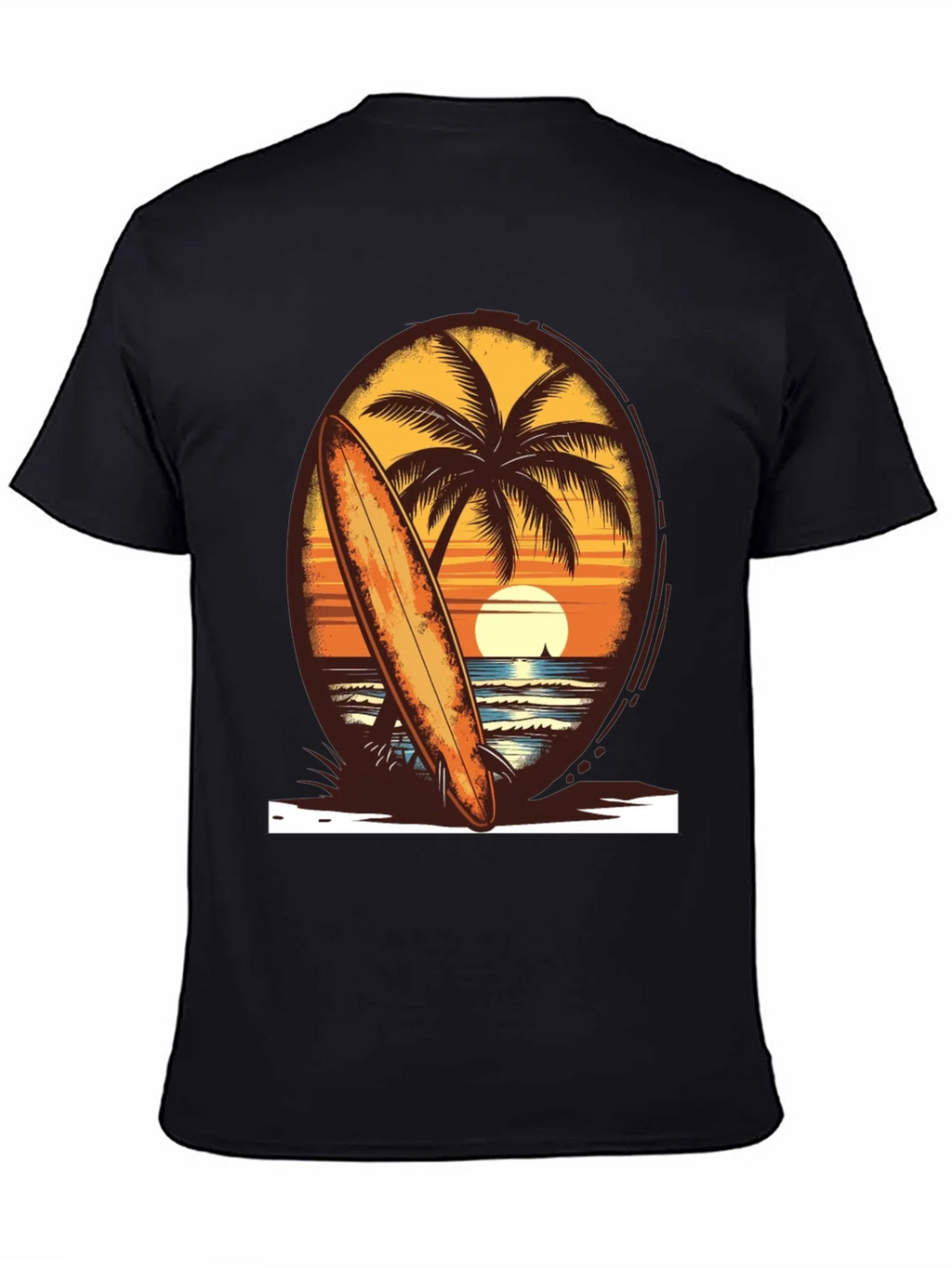 Sunset Surfboard Tee - Beach Vibes