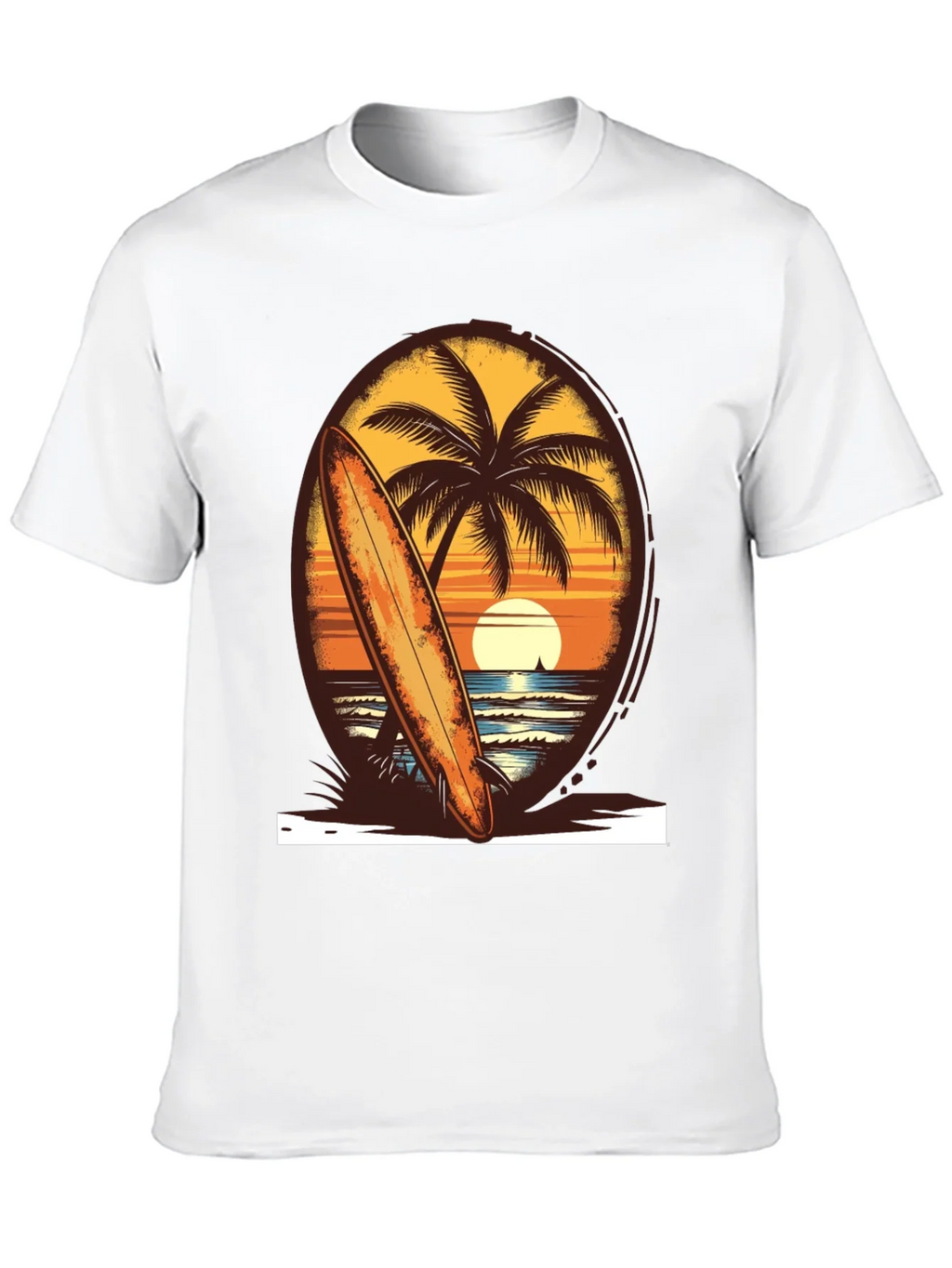 Sunset Surfboard Tee - Beach Vibes