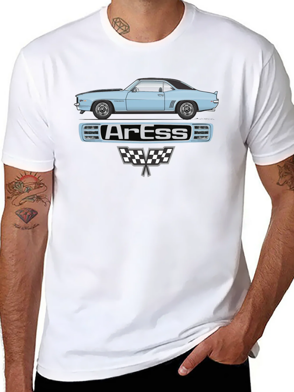 Classic Car Graphic Tee - ArEss Design Black T-Shirt