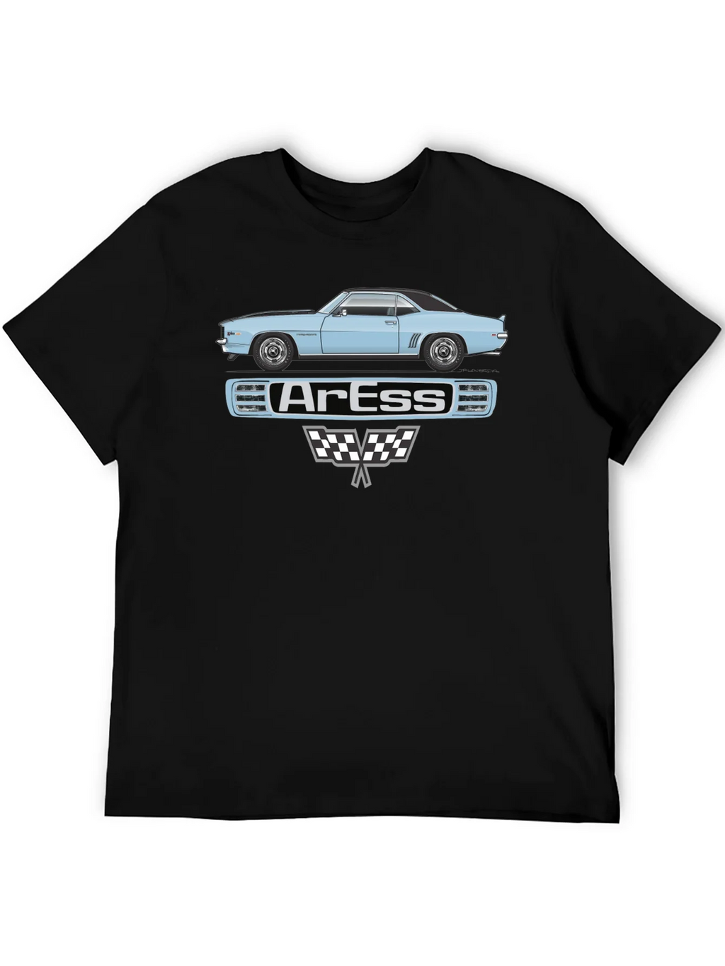 Classic Car Graphic Tee - ArEss Design Black T-Shirt