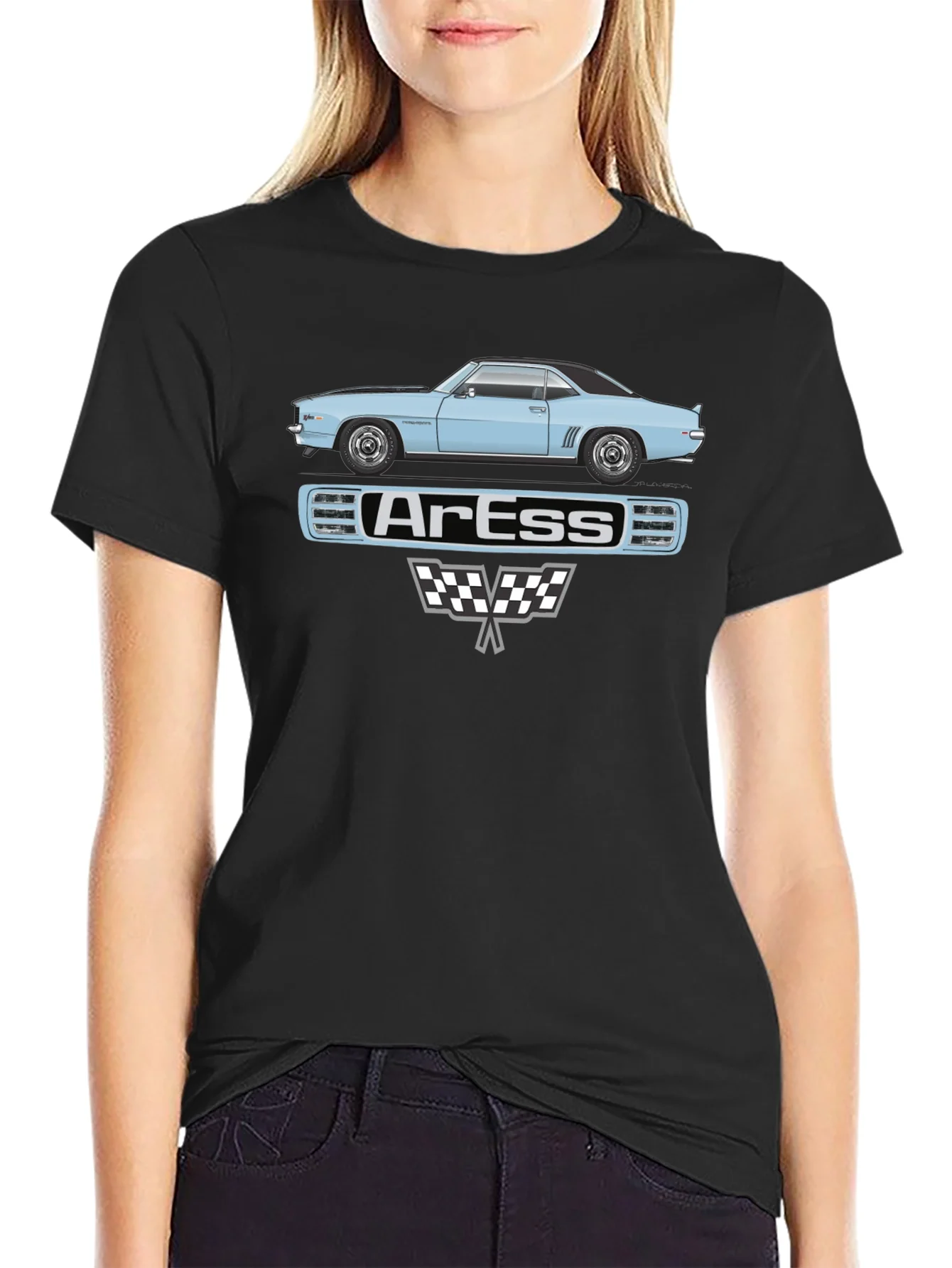 Classic Car Graphic Tee - ArEss Design Black T-Shirt