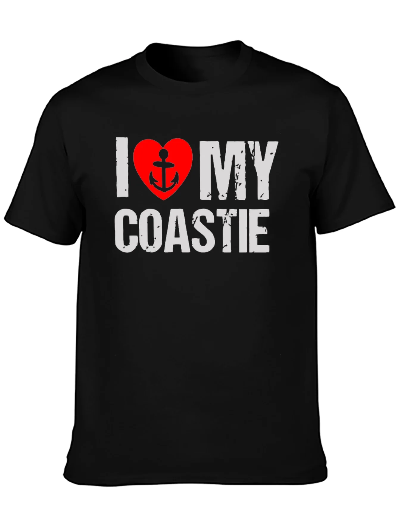 I Love My Coastie T-Shirt - Anchor Heart Design