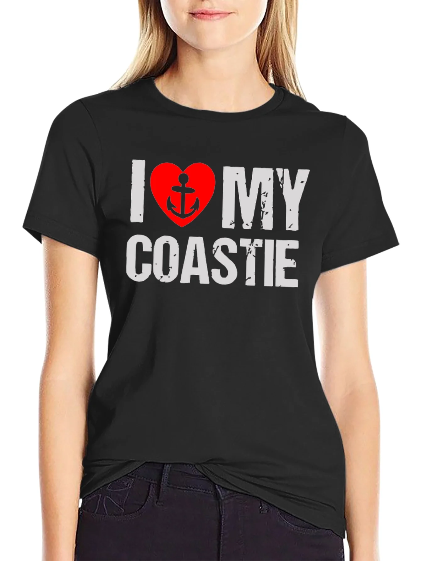 I Love My Coastie T-Shirt - Anchor Heart Design
