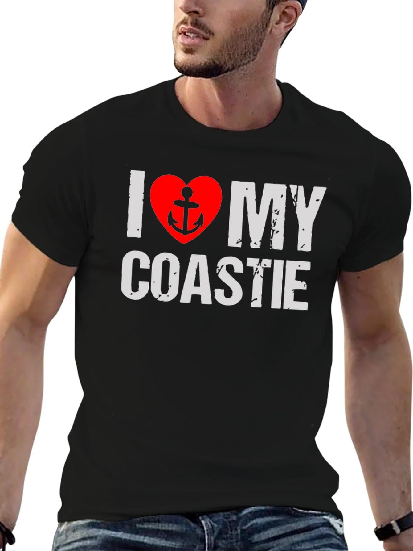 I Love My Coastie T-Shirt - Anchor Heart Design