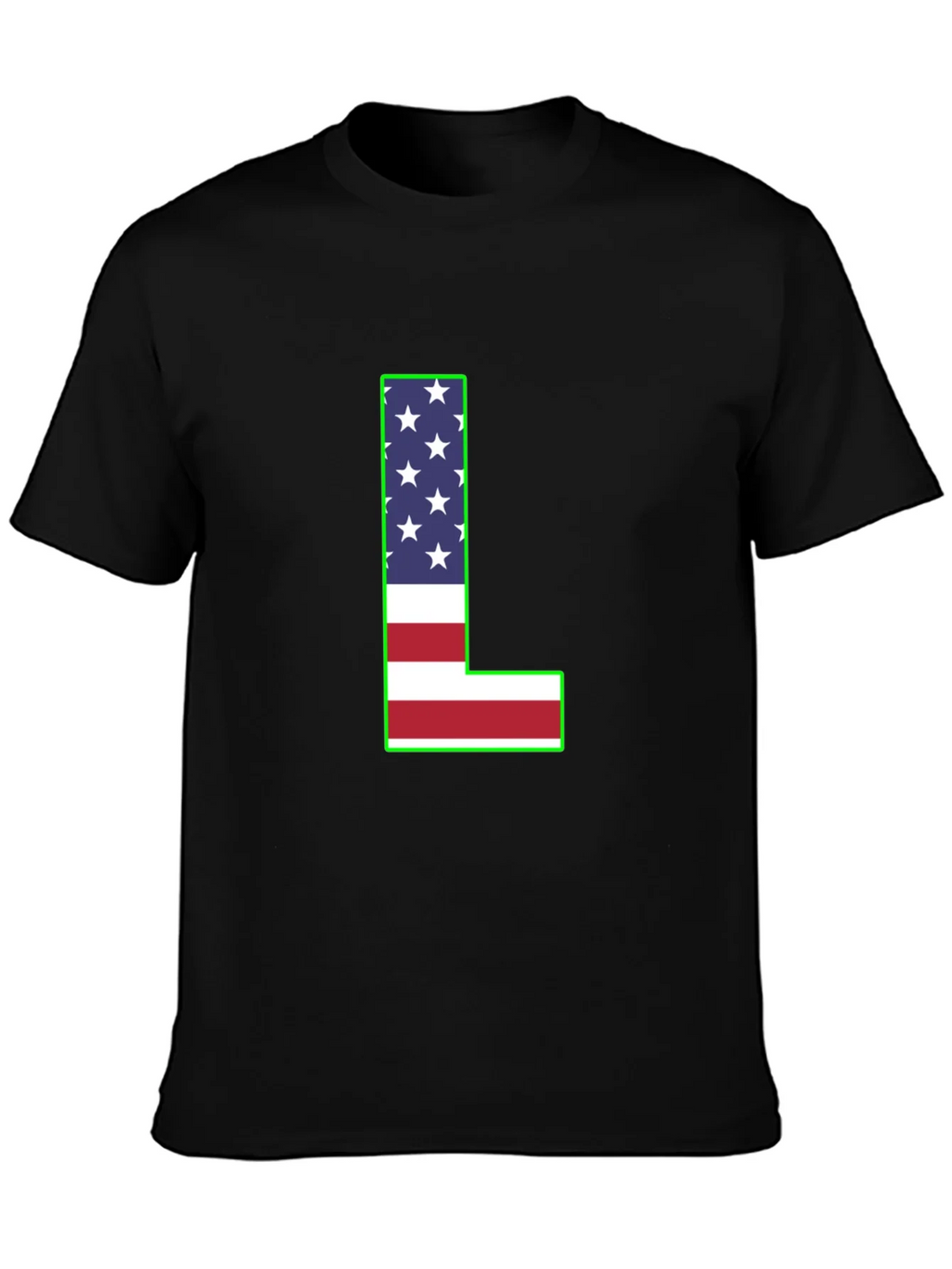 USA Flag Letter L T-Shirt