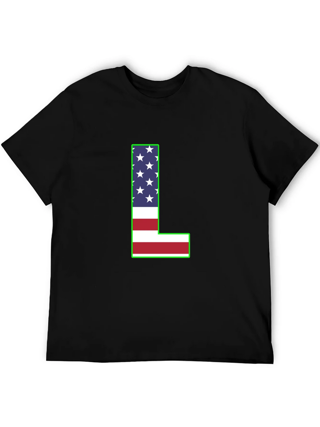 USA Flag Letter L T-Shirt