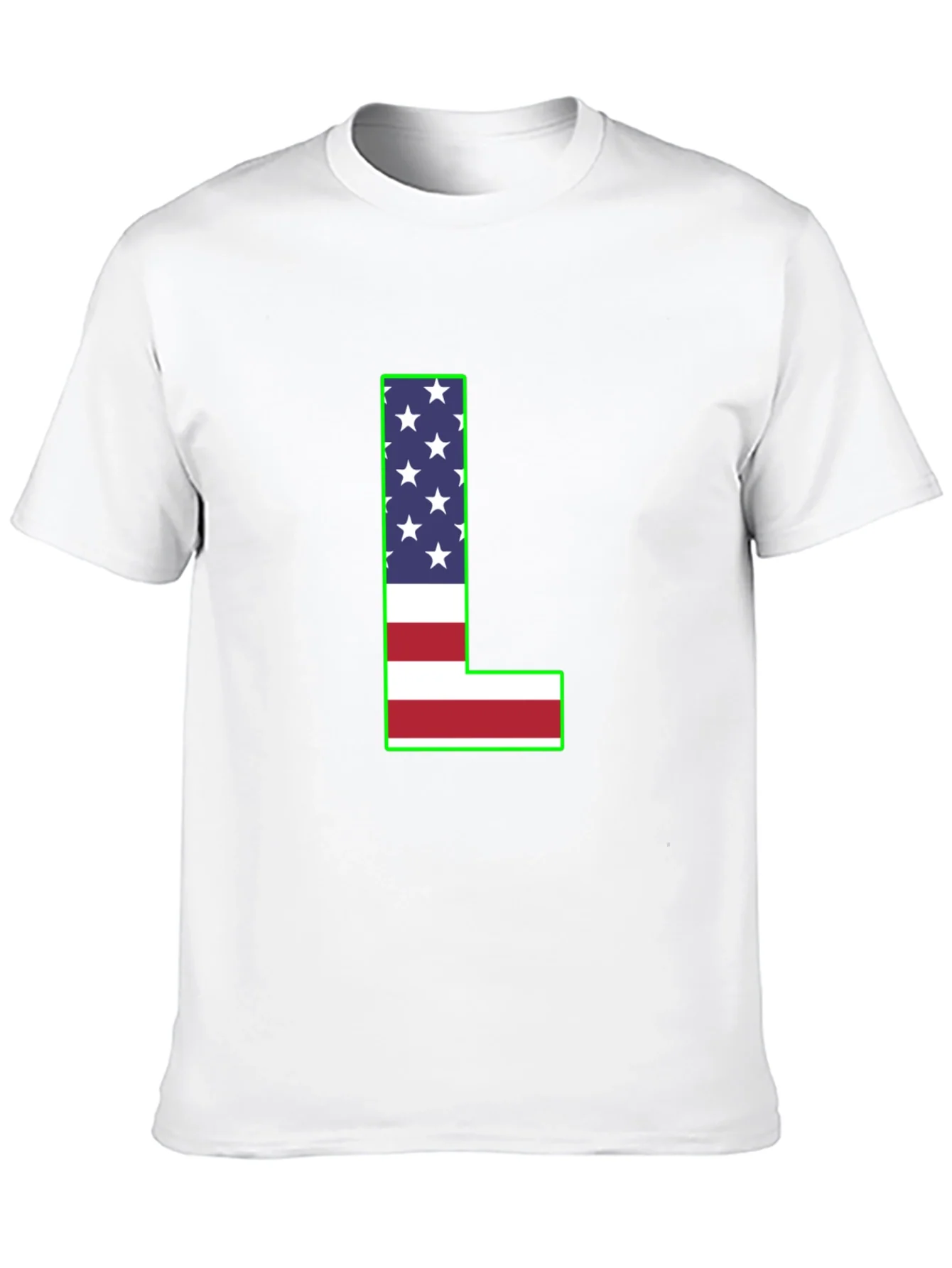 USA Flag Letter L T-Shirt