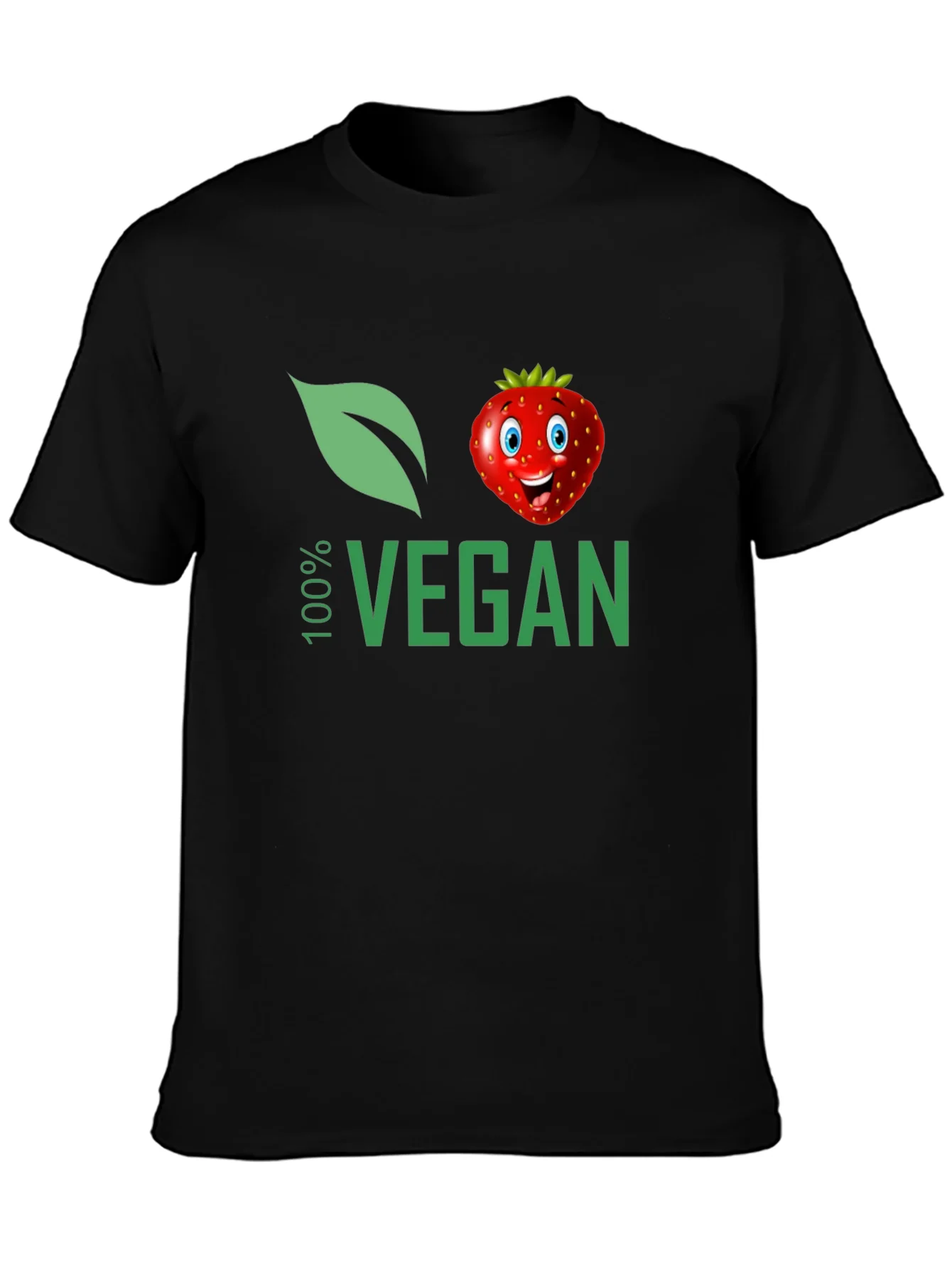 100% Vegan T-Shirt with Strawberry Design