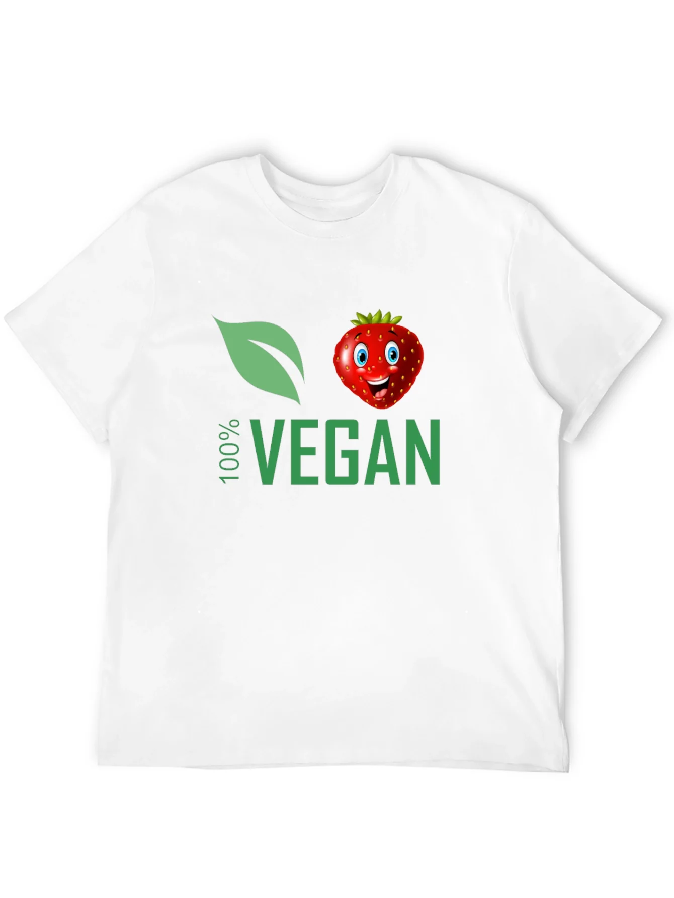 100% Vegan T-Shirt with Strawberry Design