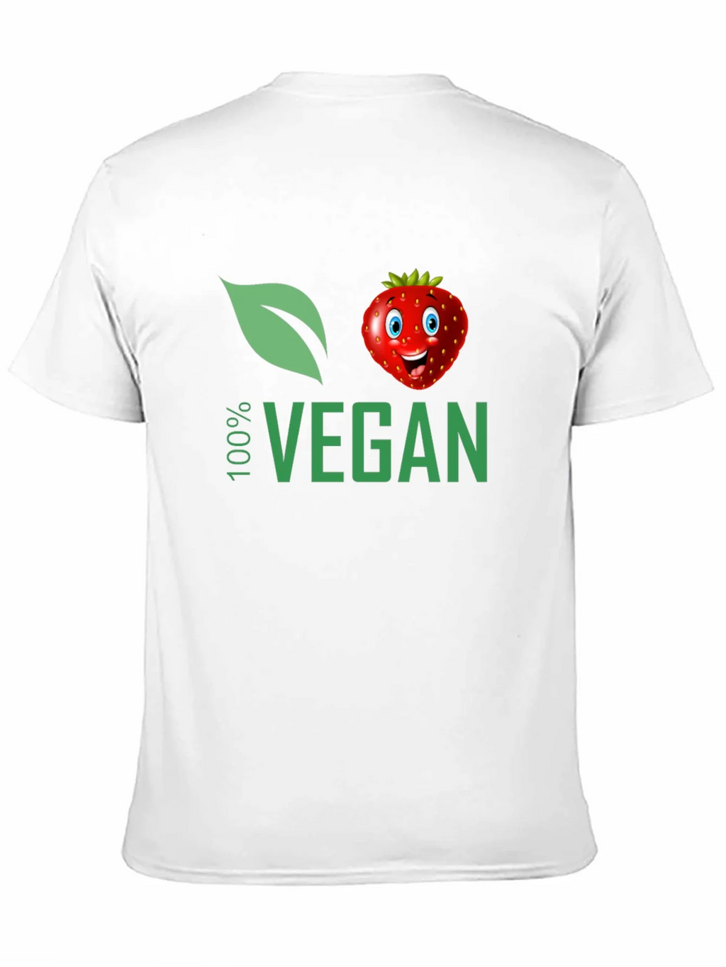 100% Vegan T-Shirt with Strawberry Design