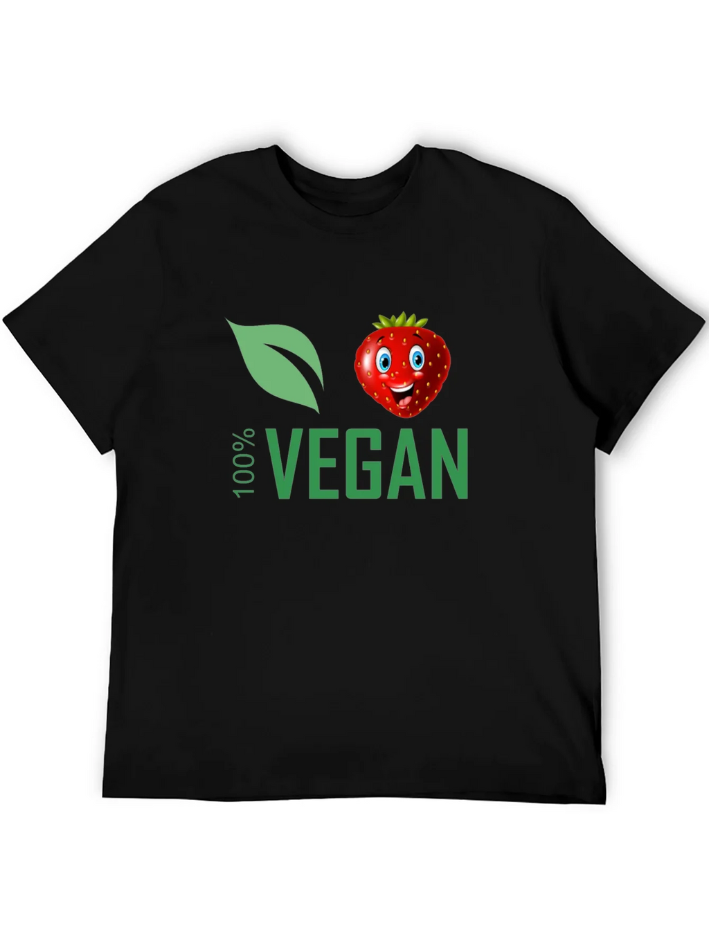 100% Vegan T-Shirt with Strawberry Design