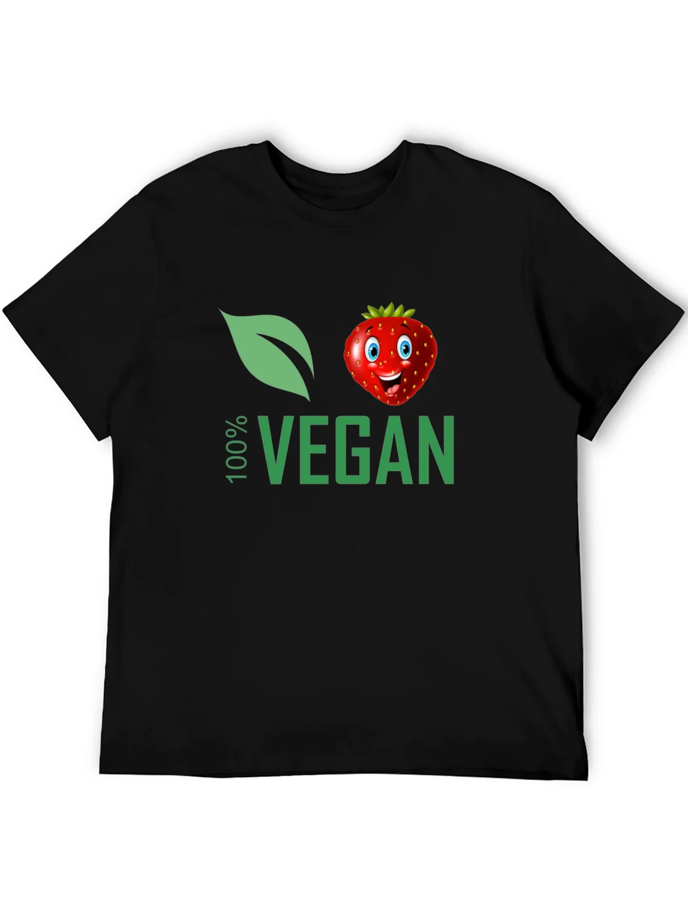 100% Vegan T-Shirt with Strawberry Design
