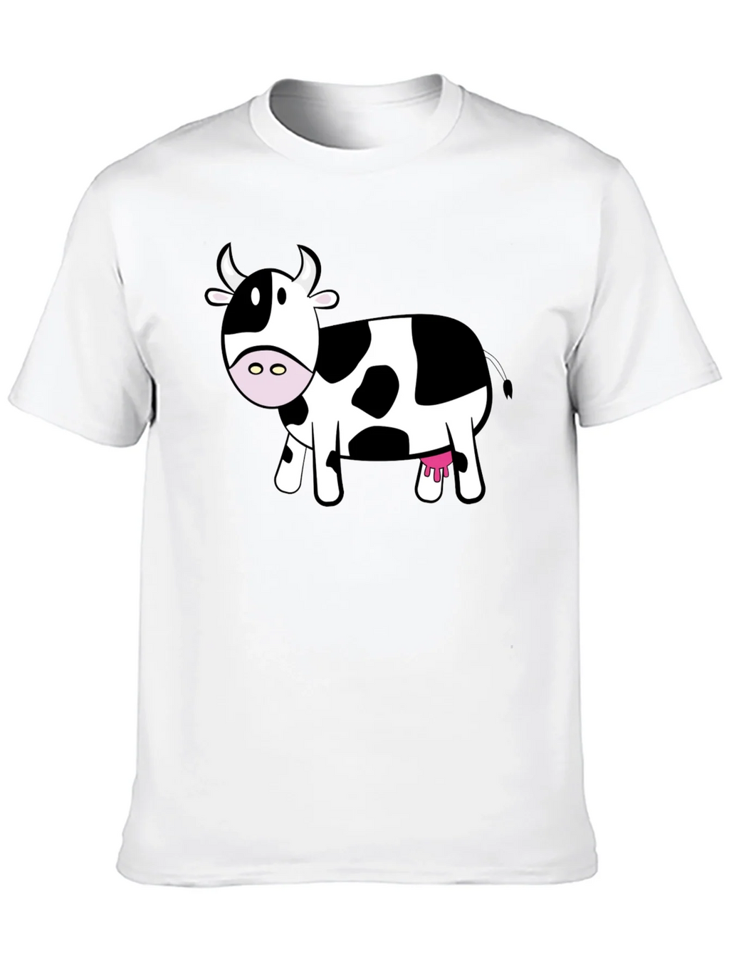 Cute Cow Graphic Tee - Black Cotton T-Shirt