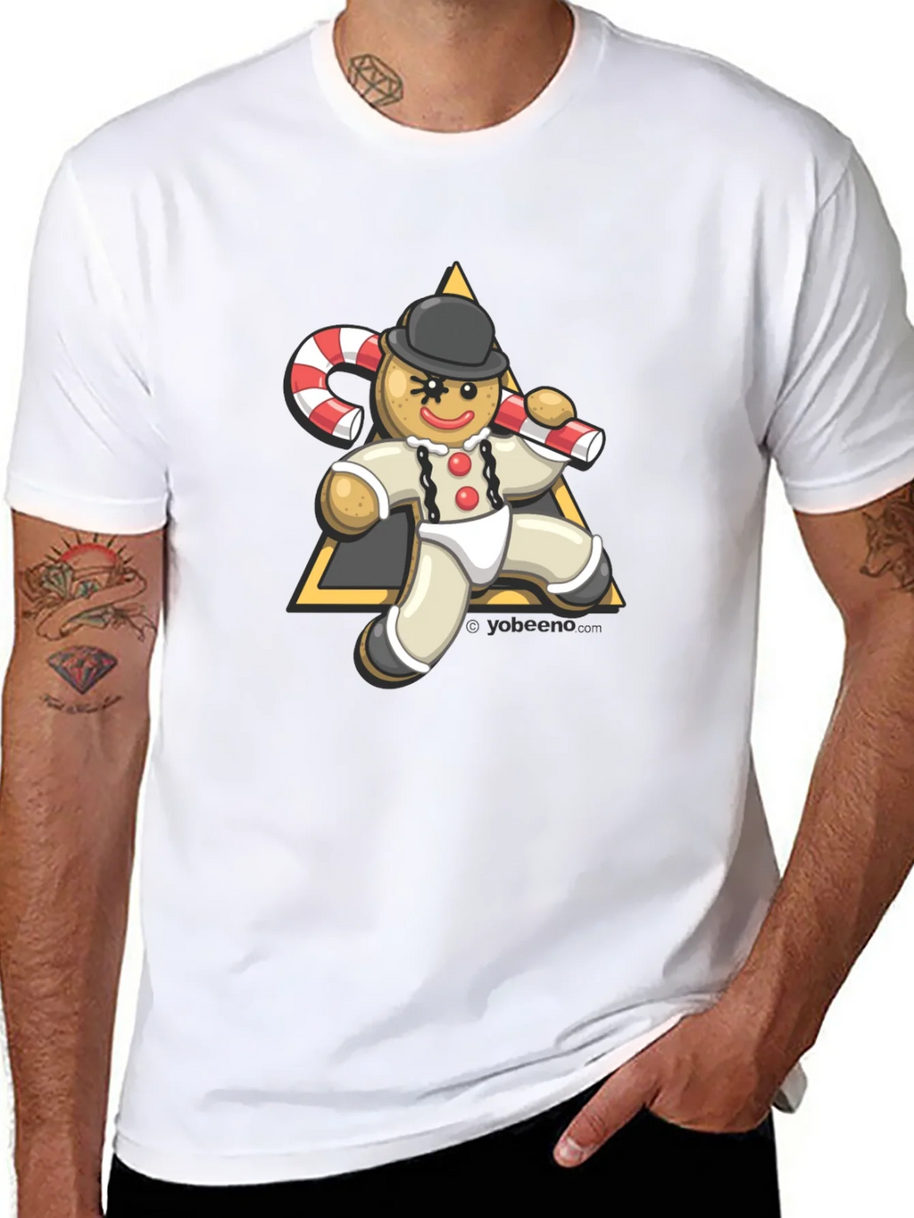 Gingerbread Man Candy Cane T-Shirt