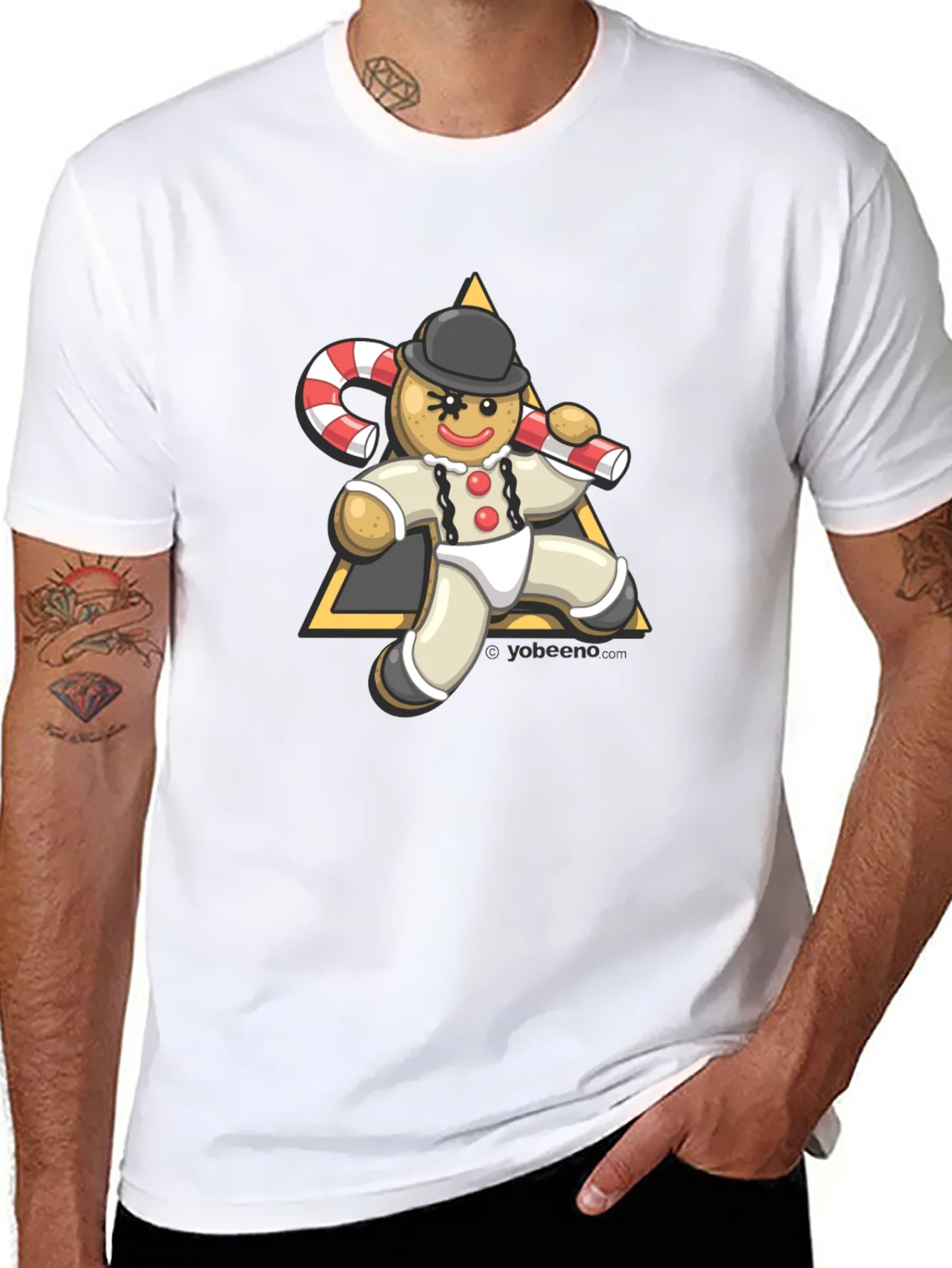 Gingerbread Man Candy Cane T-Shirt