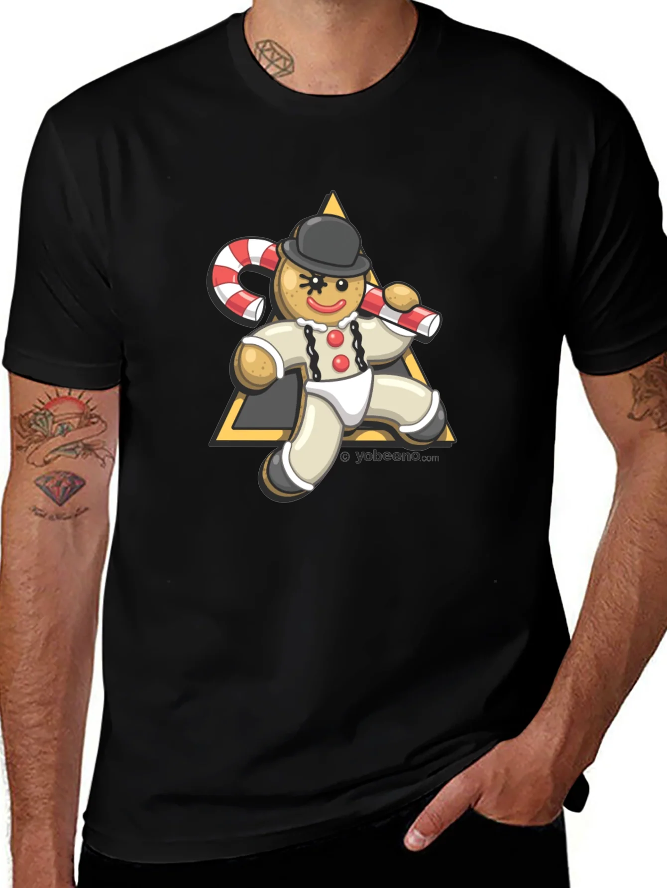 Gingerbread Man Candy Cane T-Shirt