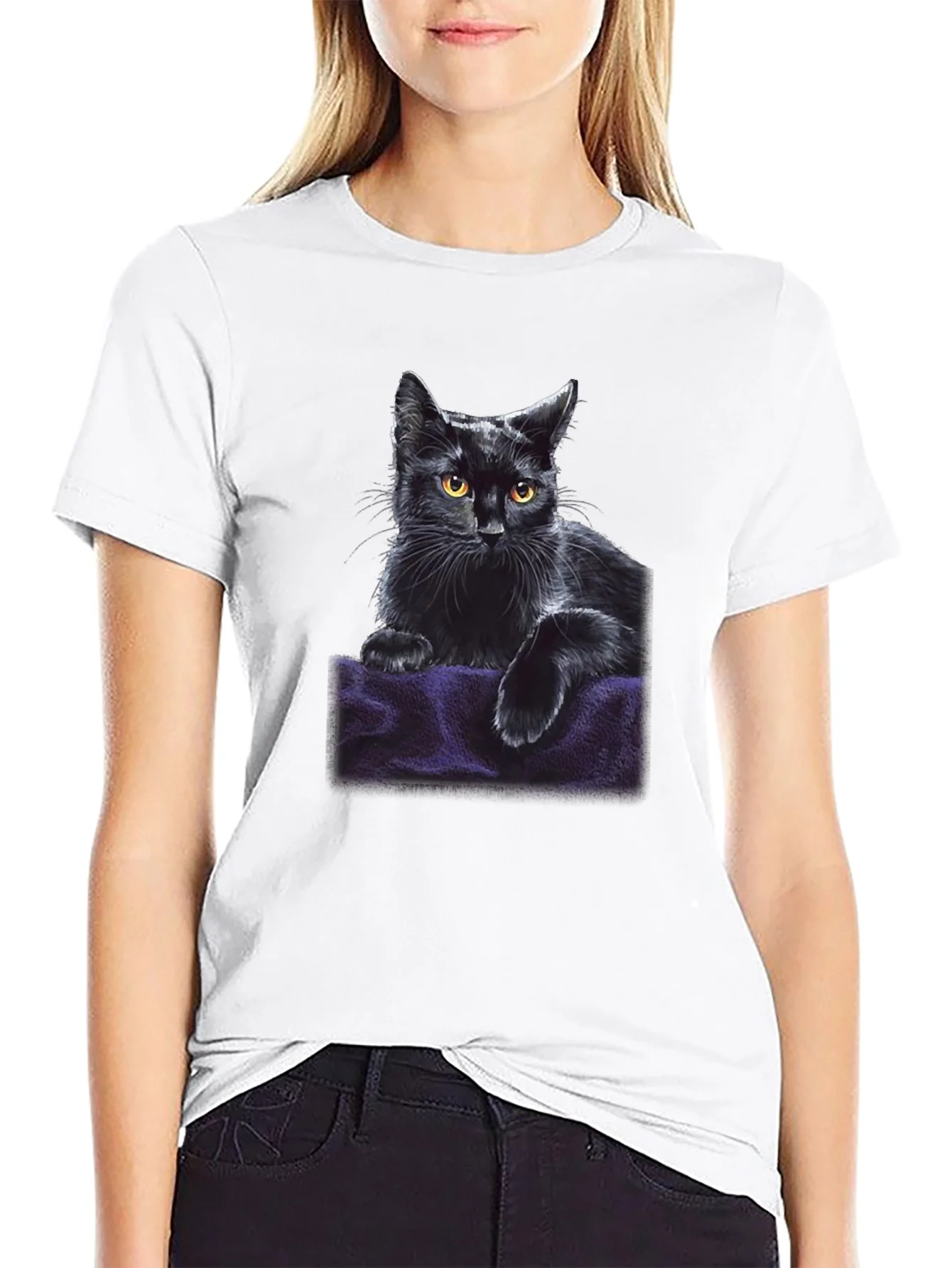 Black Cat Graphic T-Shirt - Soft & Stylish