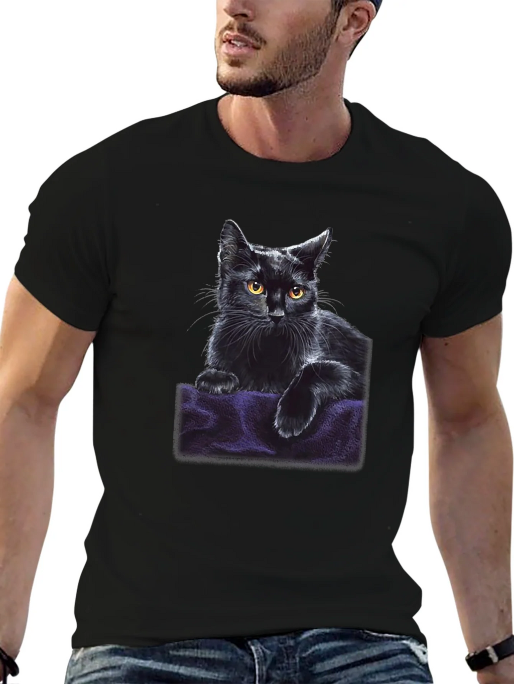 Black Cat Graphic T-Shirt - Soft & Stylish
