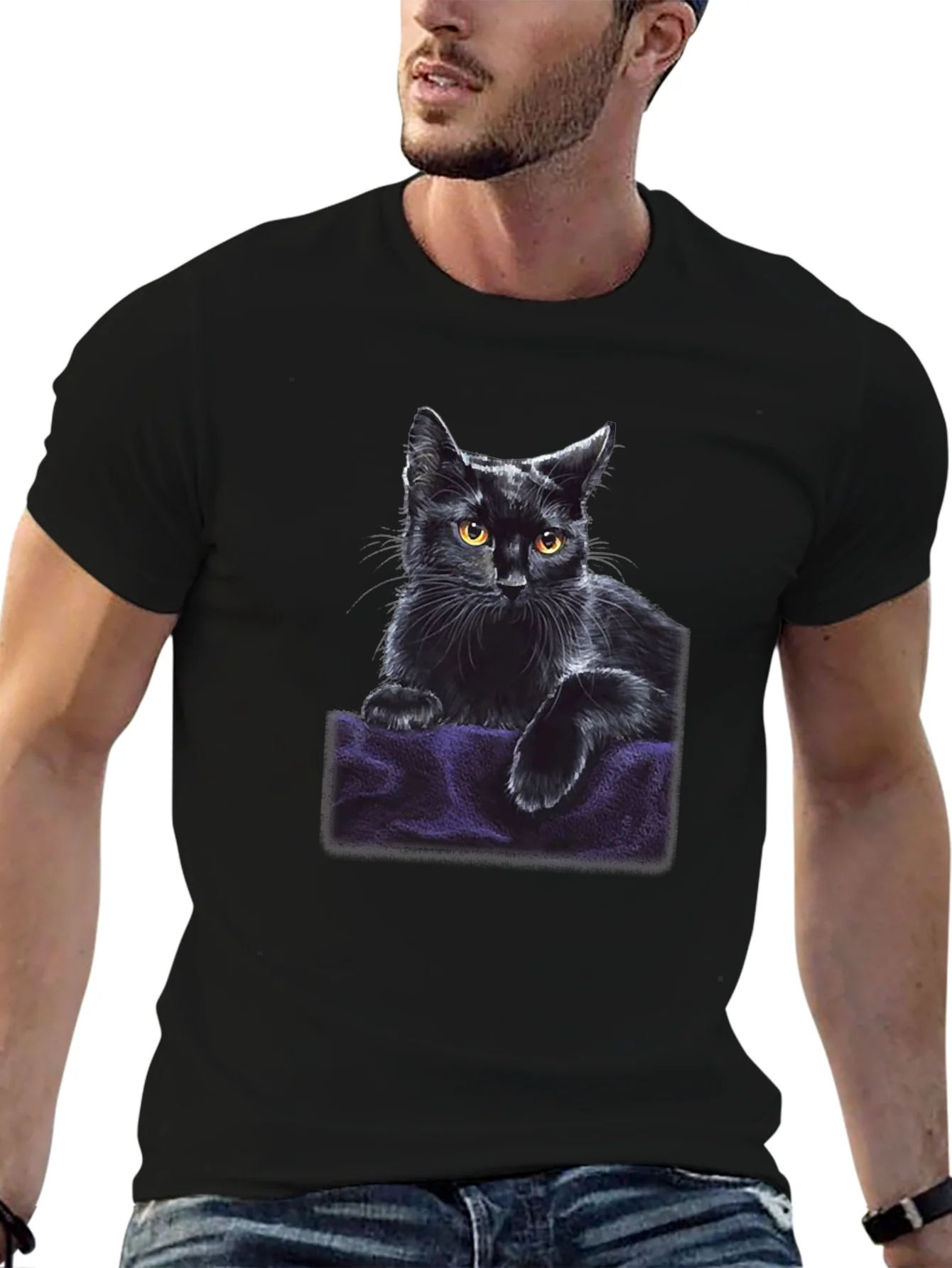 Black Cat Graphic T-Shirt - Soft & Stylish