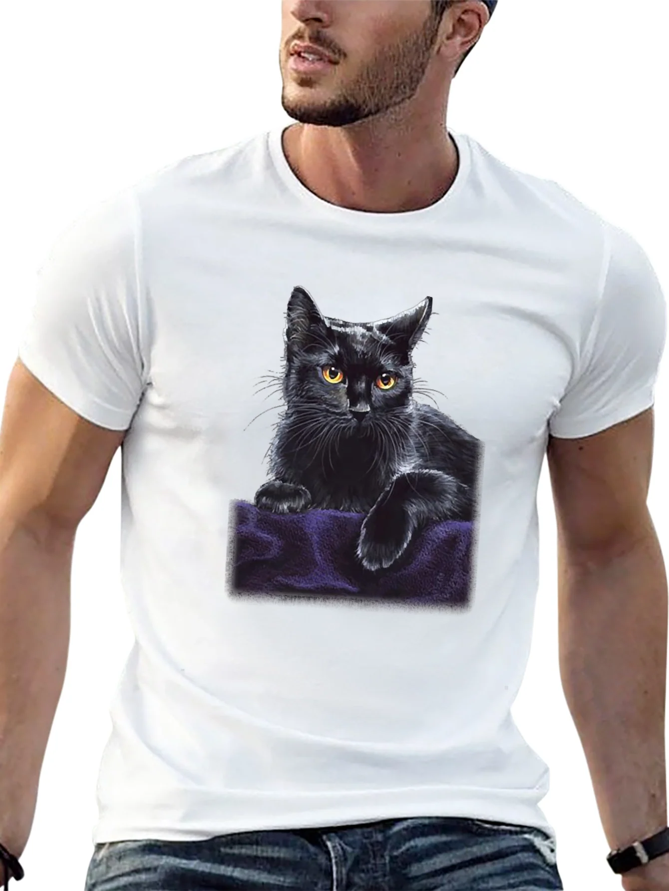 Black Cat Graphic T-Shirt - Soft & Stylish